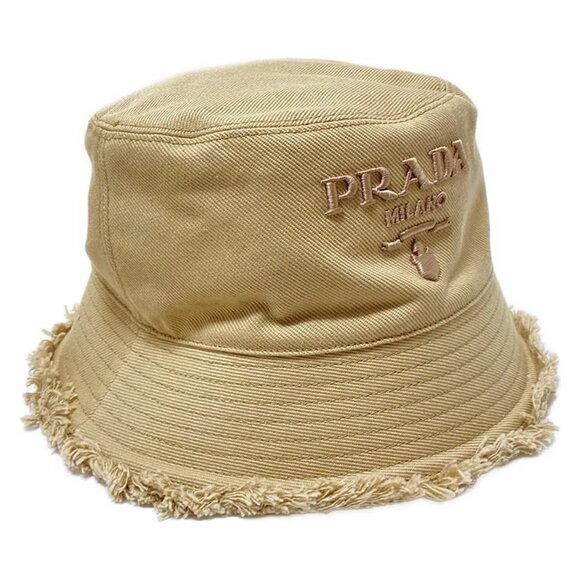 PRADA Bucket Gray Beige Cotton Hat 367-090225 - Picture 3 of 10